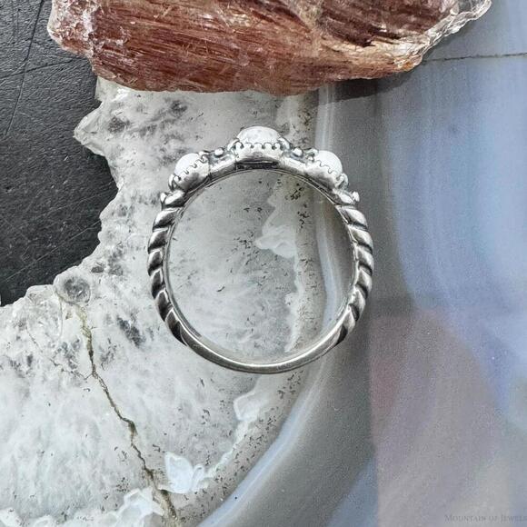 Carolyn Pollack Sterling 3 Oval Howlite Decorated Split Shank Ring For Women - Picture 8 of 10